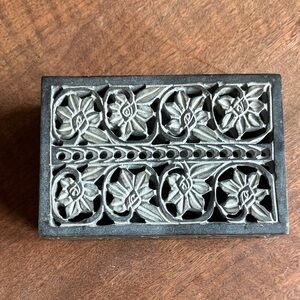 Floral Carved Wooden Block